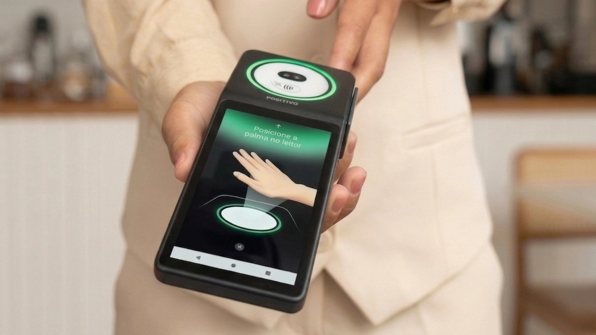 Biometria da palma da mão chega ao Brasil com terminal da Positivo